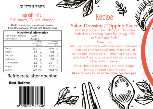Salad Dressing / Dipping Sauce - 250g - Trang Hue Marinades and Sauces