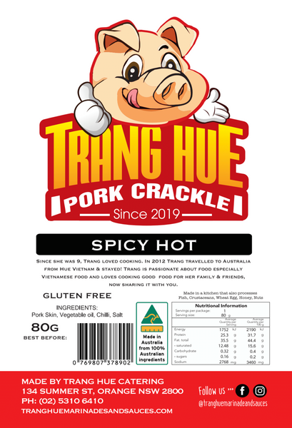 Pork Crackle - Spicy Hot - 80g - Trang Hue Marinades and Sauces