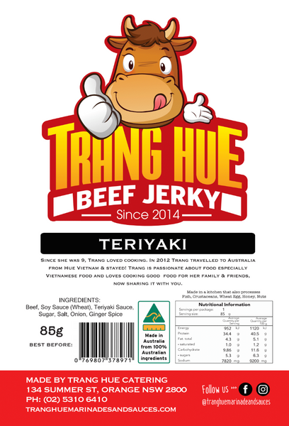 Beef Jerky - Teriyaki - 85g - Trang Hue Marinades and Sauces